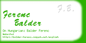 ferenc balder business card